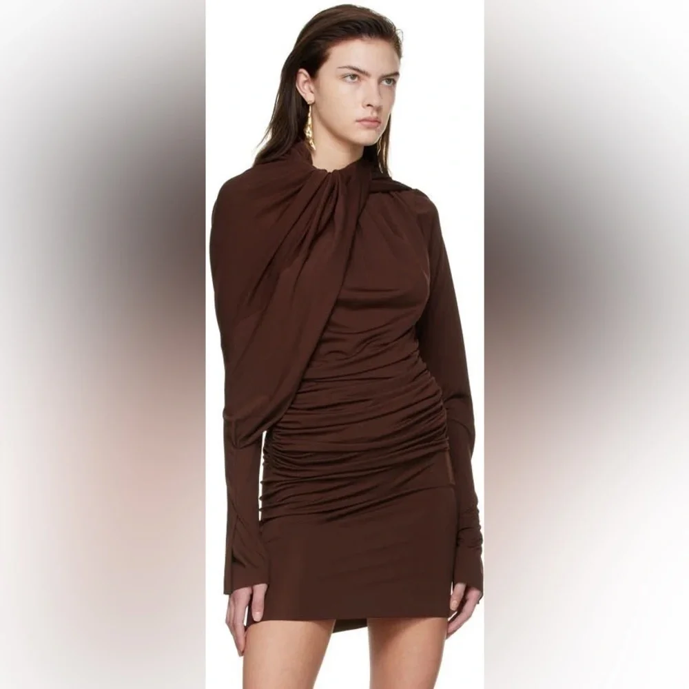 ATLEIN
Burgundy Recycled Polyester Mini Dress - Picture 6 of 7